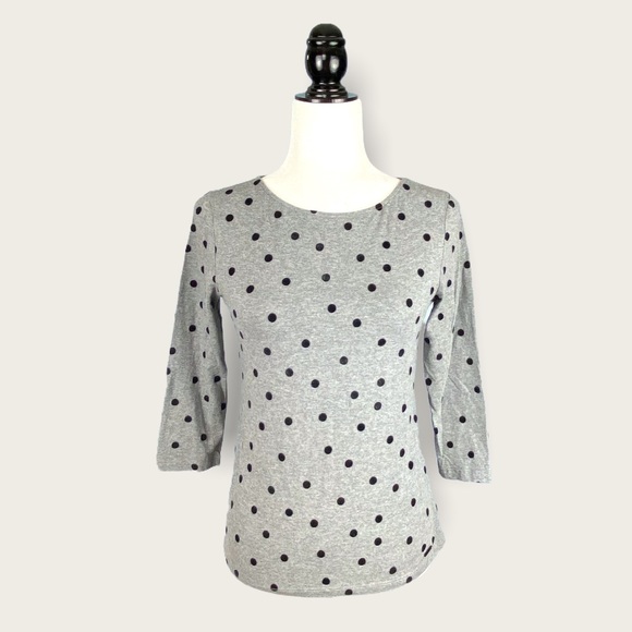 IMNYC Isaac Mizrahi 3/4 Sleeve Grey Scoop Neck Top - Picture 3 of 16